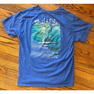 Salt Life T Shirt Youth Boys Girls l 10/12 Blue Shark